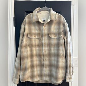 American Eagle Outfitters Men's Tan Plaid Shirt Jacket NWOT